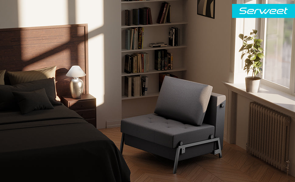 Serweet-convertible-futon-sofa-bed-gray